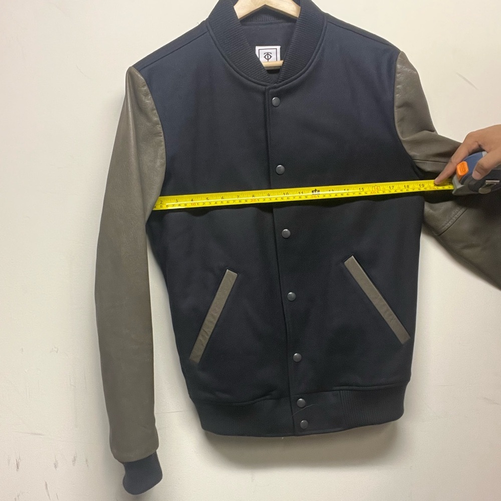 Temple of Jawnz Navy and Gray Varsity Jacket - Picture 3 of 7